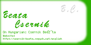 beata csernik business card